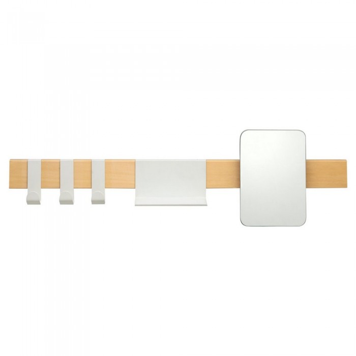 Brix white κρεμάστρα επιτοίχια με ράφι + καθρέπτη Sealskin