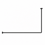 170x80cm Ø22mm black βραχίονας μπάνιου γωνιακός MRShome