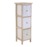 Συρταριέρα MDF με 3 Συρτάρια 25x25x77cm Φυσική με Σχέδια MRShome