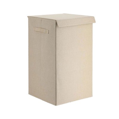 Καλάθι Απλύτων Αναδιπλούμενο από MDF Μπεζ με Υφασμάτινη Επένδυση MRShome