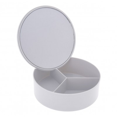 Κουτί Αποθήκευσης PP με Καθρέπτη 14x5cm White MRShome
