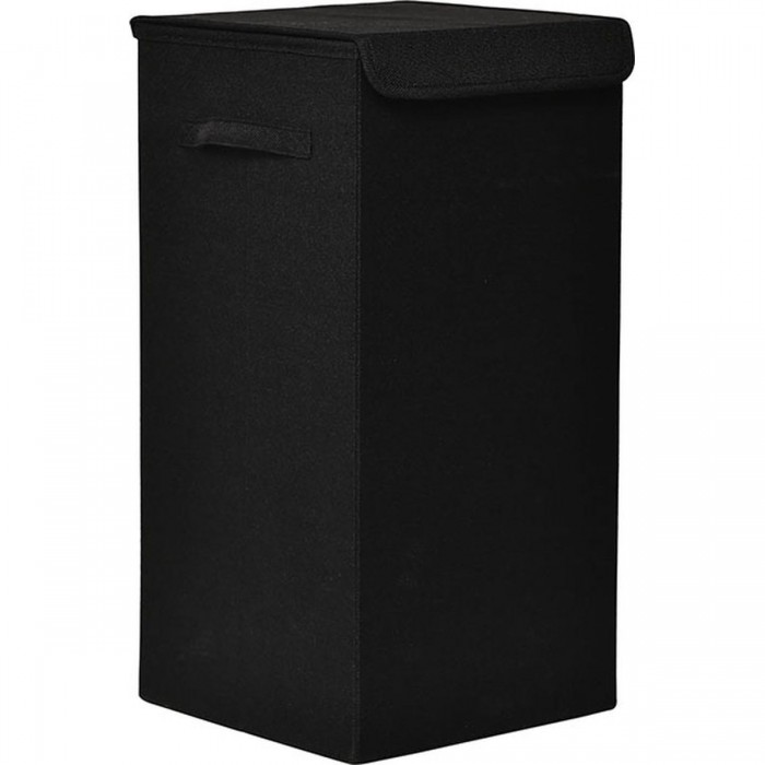 Καλάθι Απλύτων Αναδιπλούμενο από MDF Μαύρο με Υφασμάτινη Επένδυση MRShome