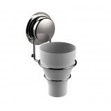 Ποτήρι οδοντόβουρτσας επιτοίχιο με βεντούζα chrome/white Sealskin Elementals 