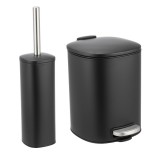 Σετ Κάδος Απορριμμάτων Οβάλ 5L Μεταλλικός Soft CLose Μαύρος και Πιγκάλ MRShome