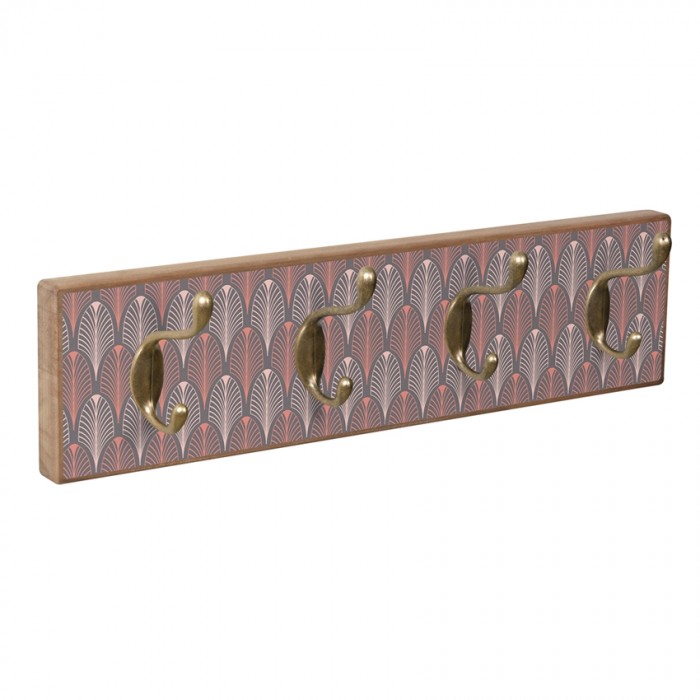 Κρεμάστρα 4 θέσεων από ξύλο και μέταλλο με Retro σχέδιο Nesu 9340HV71 με διαστάσεις Μήκος 40,3cm Πλάτος 10,3cm και Ύψος 8,6cm