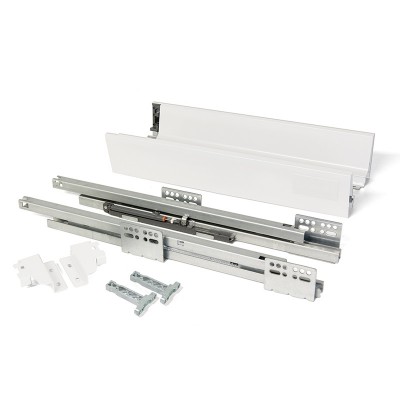 Συρόμενο λευκό καλάθι απλύτων με φρένο Emuca 8500215 45cm Πλάτος - 50cm Βάθος