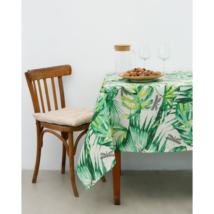 Τραπεζομάντηλο με Σχέδιο Φοίνικες Palmeras 8 ατόμων (140x220cm) Πράσινο