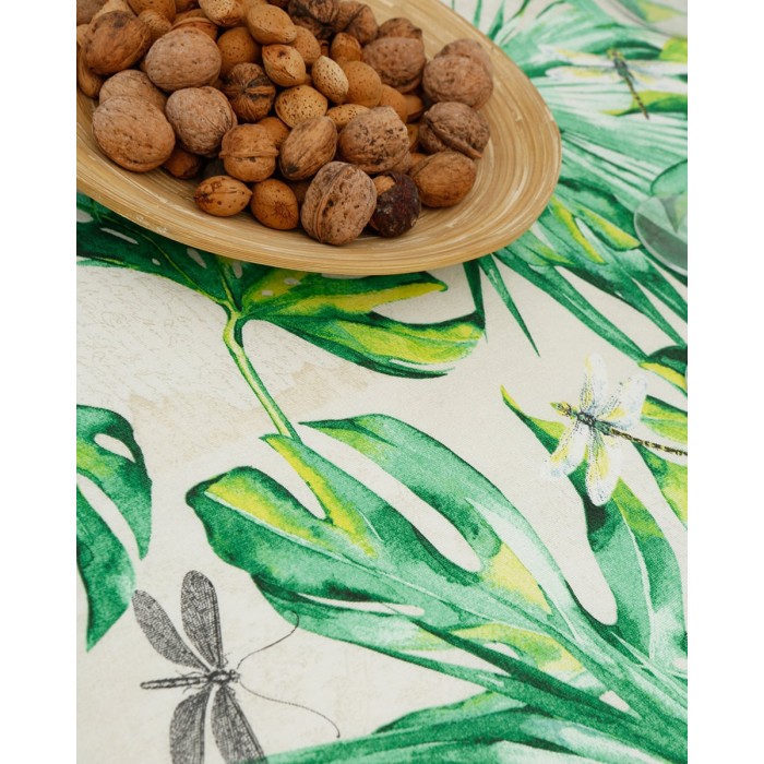 Τραπεζομάντηλο με Σχέδιο Φοίνικες Palmeras 8 ατόμων (140x220cm) Πράσινο