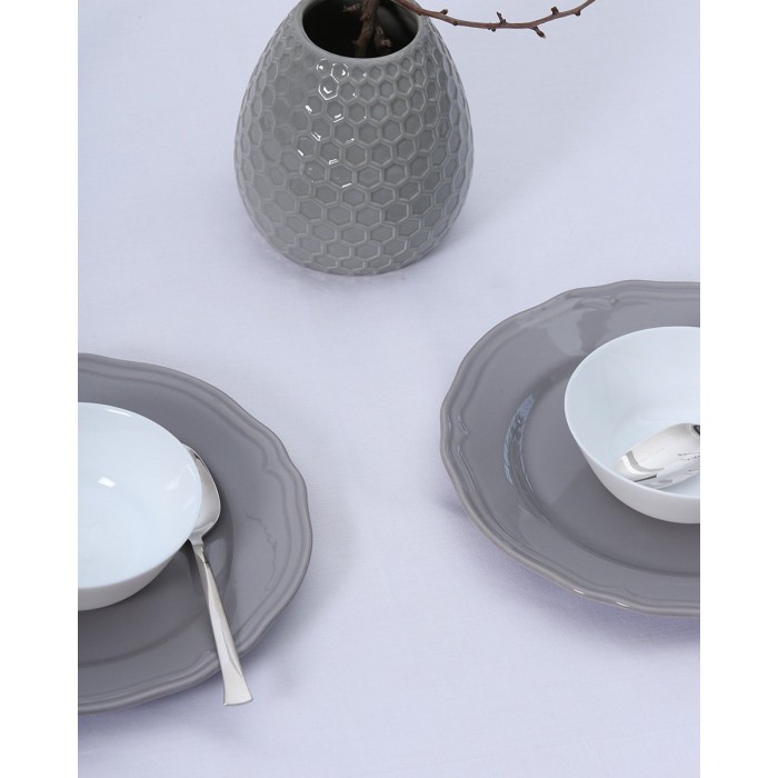 Τραπεζομάντηλο Gourmet με ζακάρ σχέδιο ρίγας 80x80cm Ώχρα - Μελί