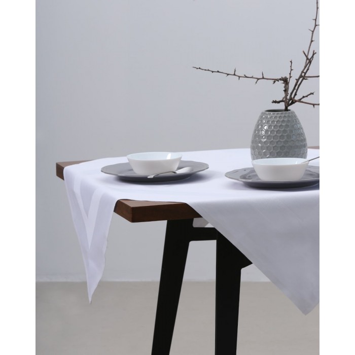Τραπεζομάντηλο Gourmet με ζακάρ σχέδιο ρίγας 80x80cm Ώχρα - Μελί