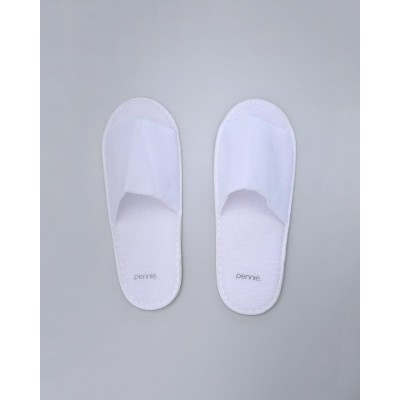 Πετσετέ Ανοιχτές Μπροστά Παντόφλες Slipper  One Size Άσπρο