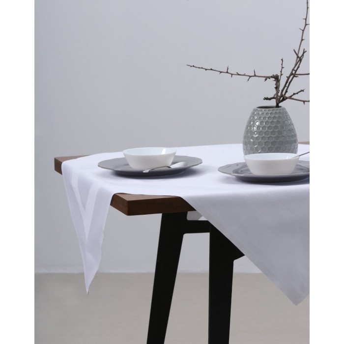 Τραπεζομάντηλο Gourmet με ζακάρ σχέδιο ρίγας 80x80cm Ώχρα - Μελί