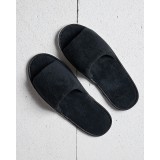 Βελουτέ Ανοιχτές Μπροστά Μαύρες Παντόφλες Black Magic One Size Μαύρο
