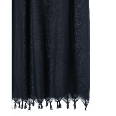 Μαύρο Φουλάρι Scarf Sarong Από Bamboo με Κρόσσια Elegant
