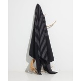 Βαμβακερή Ριγέ Ζακάρ Πετσέτα Πισίνας Emobi 86x170cm Θαλάσσης | 86x170cm Μαύρο