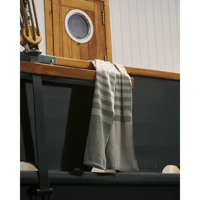 Βαμβακερή Ριγέ Ζακάρ Πετσέτα Πισίνας Emobi 86x170cm Θαλάσσης | 86x170cm Μαύρο