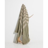 Βαμβακερή Ριγέ Ζακάρ Πετσέτα Πισίνας Emobi 86x170cm Θαλάσσης | 86x170cm Μαύρο