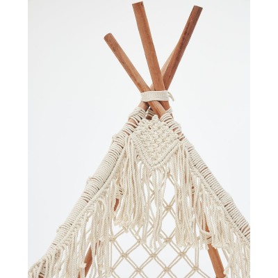Boho Μακραμέ Διακοσμητική Τέντα Teepee Hale 122x122cm Natural