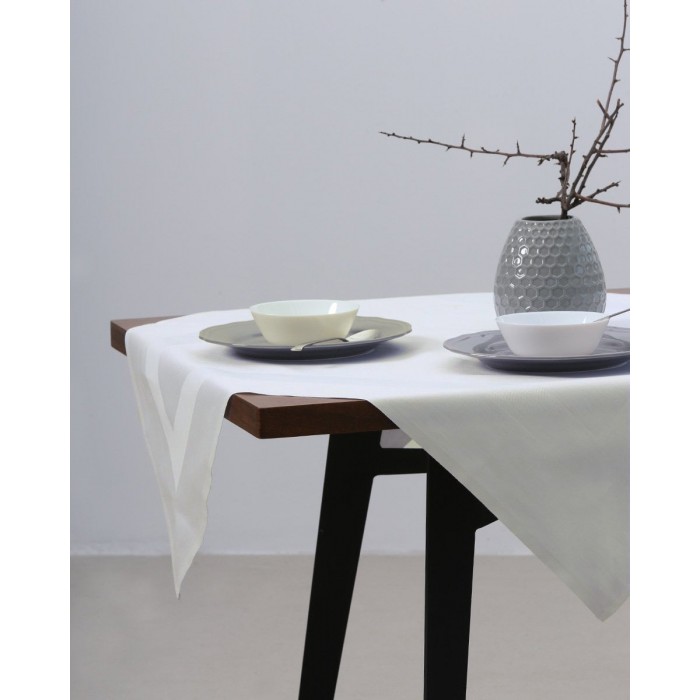 Τραπεζομάντηλο Gourmet με ζακάρ σχέδιο ρίγας 80x80cm Ώχρα - Μελί