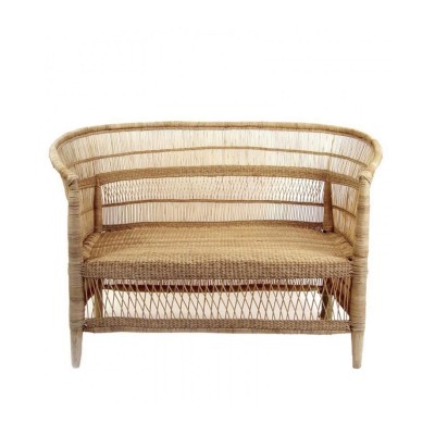 Πλεκτός Διθέσιος Καναπές από Φυσικό Rattan Malawi