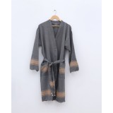 Unisex Μπουρνούζι Κιμονό με Φάσα και Κρόσσι Mojito One Size Γκρι