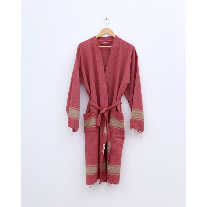 Unisex Μπουρνούζι Κιμονό με Φάσα και Κρόσσι Mojito One Size Γκρι