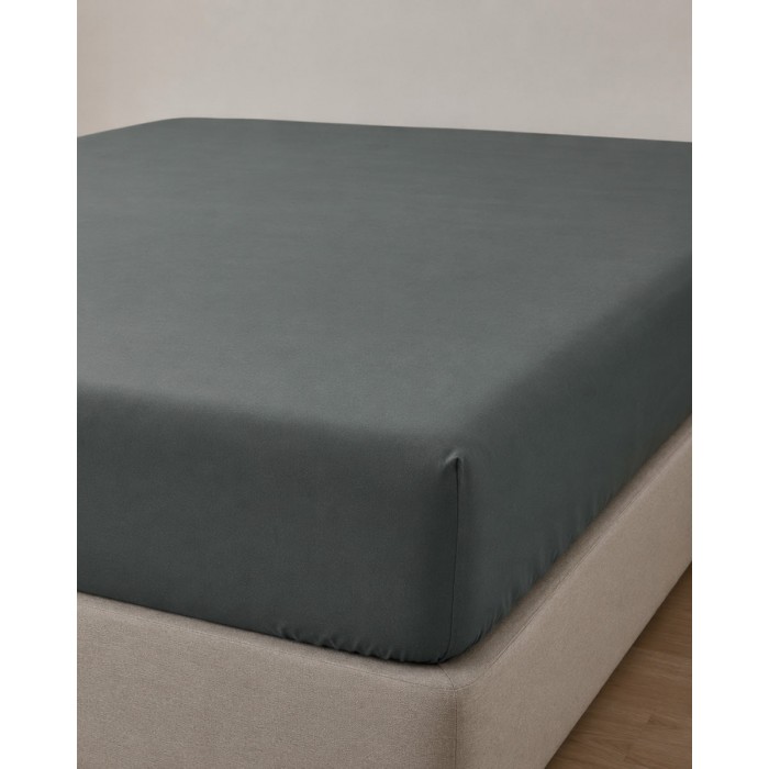 Microsilk Μονόχρωμο Σεντόνι με Λάστιχο Oscar 6 Αποχρώσεις Μονή (100x200+40cm) Γκρι