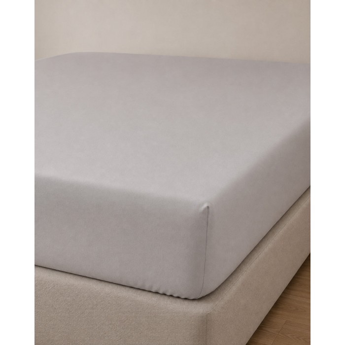 Microsilk Μονόχρωμο Σεντόνι με Λάστιχο Oscar 6 Αποχρώσεις Μονή (100x200+40cm) Γκρι