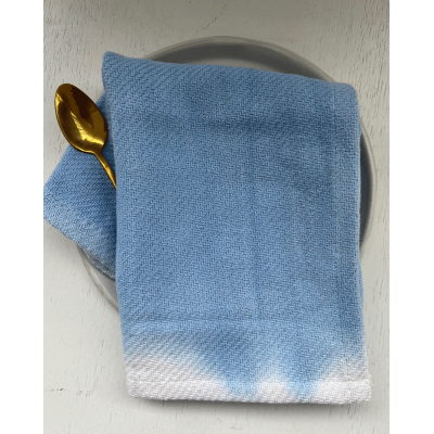 Βαμβακερό Ποτηρόπανο με Φάσα Pluton 36x55cm Εκρού Μπλε
