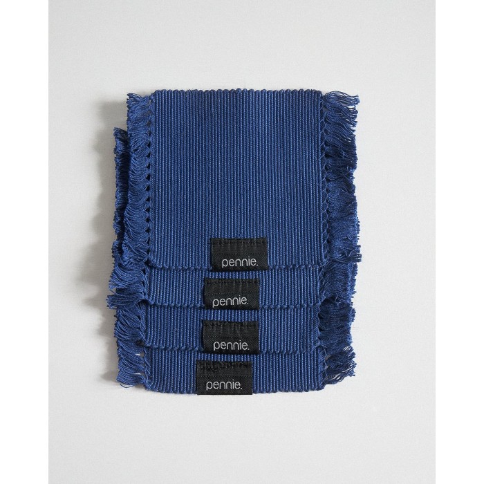 Βαμβακερό Σουβέρ με Κρόσσι Serrell 10x10cm 10x10cm Κίτρινο