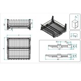 Πιατοθήκη - Ποτηροθήκη Βάσεως Inoxa Ardesia 5703EY Νο45 Σε Χρώμα Ανθρακί