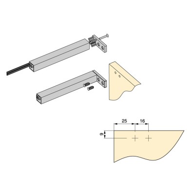 Πλαστικό στήριγμα Emuca 8920521 για το Προφίλ Σύνδεσης Κουτιών Κουζίνας Αλουμινίου