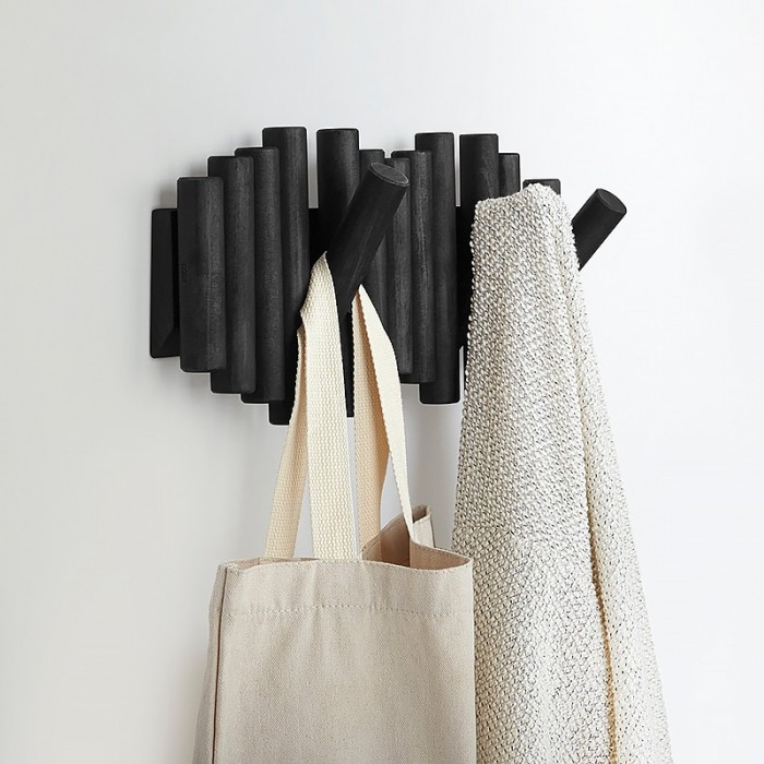 Ξύλινη Κρεμάστρα Αναδιπλούμενη 5 Θέσεων 38X16.5εκ. Umbra Picket 1011471-040 Μαύρη