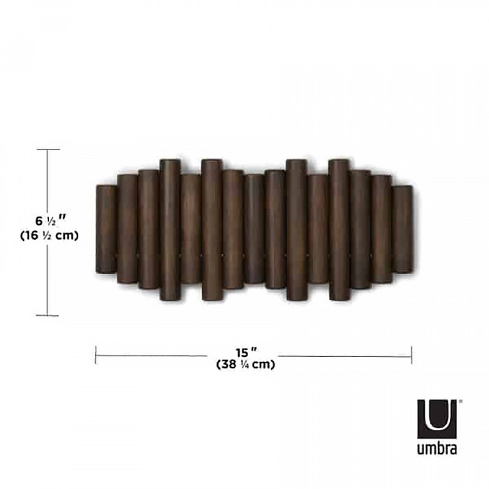 Ξύλινη Κρεμάστρα Αναδιπλούμενη 5 Θέσεων 38X16.5εκ. Umbra Picket 1011471-040 Μαύρη