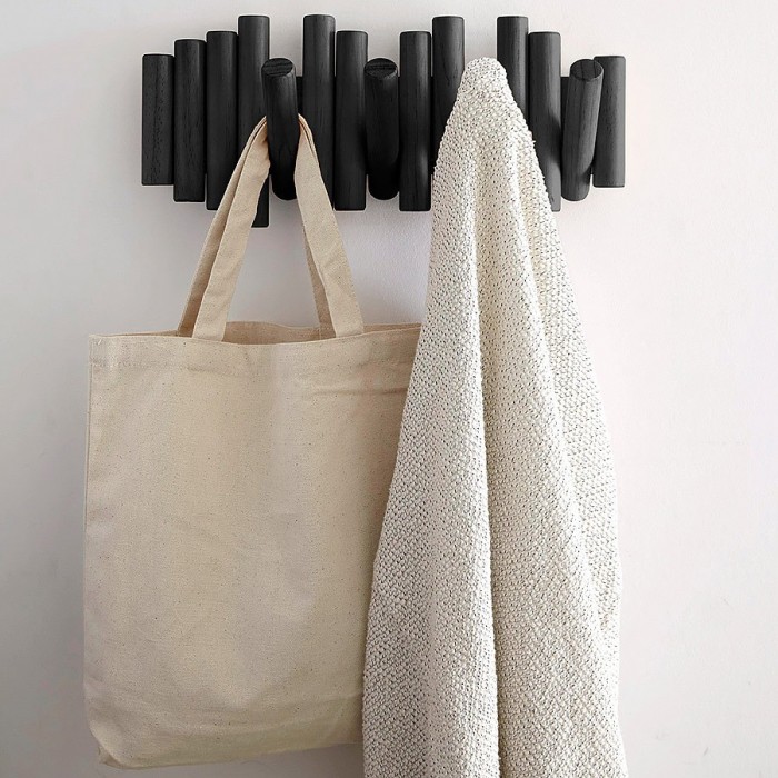 Ξύλινη Κρεμάστρα Αναδιπλούμενη 5 Θέσεων 38X16.5εκ. Umbra Picket 1011471-040 Μαύρη