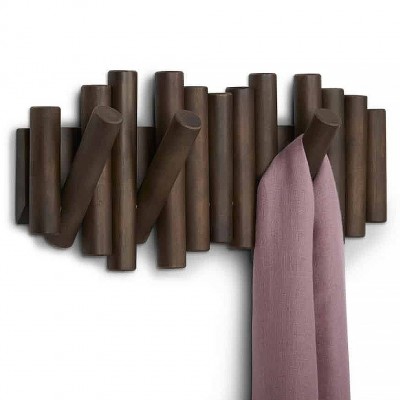 Ξύλινη Κρεμάστρα Αναδιπλούμενη 5 Θέσεων 38X16.5εκ. Umbra Picket 1011471-746