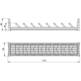 Πιατοθήκη για Συρτάρι 90x470 mm, Γκρι Ανθρακί απο Αλουμίνιο και Πλαστικό Emuca Orderbox 3069535