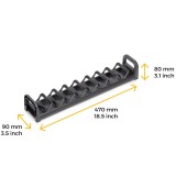 Πιατοθήκη για Συρτάρι 90x470 mm, Γκρι Ανθρακί απο Αλουμίνιο και Πλαστικό Emuca Orderbox 3069535