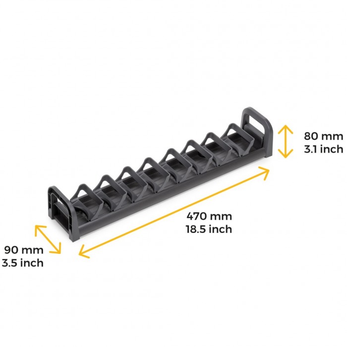 Πιατοθήκη για Συρτάρι 90x470 mm, Γκρι Ανθρακί απο Αλουμίνιο και Πλαστικό Emuca Orderbox 3069535