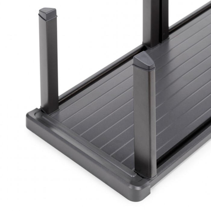 Κάθετη Πιατοθήκη για Συρτάρι 159x468 mm, Γκρι Ανθρακί απο Αλουμίνιο και Πλαστικό Emuca Orderbox 3069635