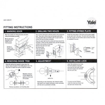 Κλειδαριά πόμολου Yale Χωρίς κλειδί για Λουτρό με μπουτόν σε Χρώμα Νίκελ Ματ 40-CY2-5856-BK-3111