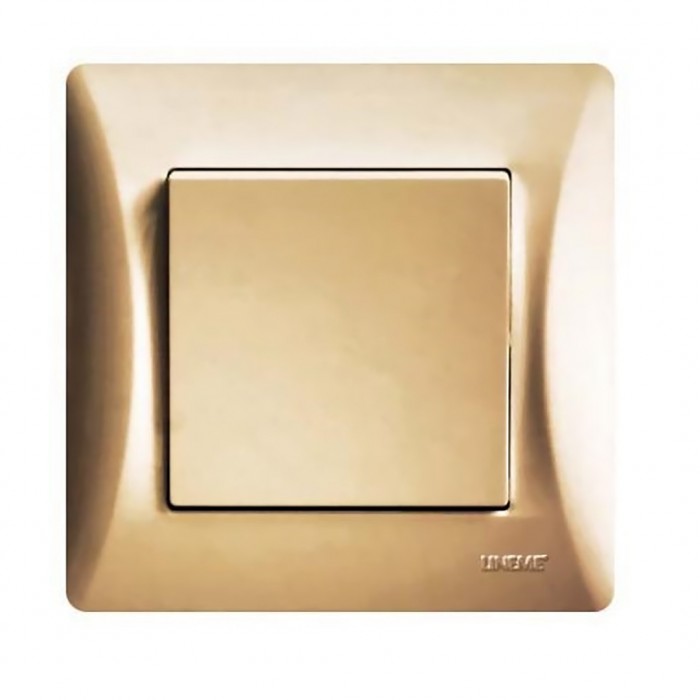 Διακόπτης Μονός Χρυσό Ματ Απλός Lineme 10Α/250V H Series 50-00101-9
