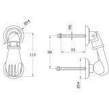 Σιδερένιο ρόπτρο (γροθιά) εξώπορτας AMIG MOD.4 ΜΑΥΡO