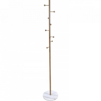 Καλόγερος Ρούχων Μεταλλικός σε Χρυσό Ματ και Βάση απο Μάρμαρο 173εκ. Ankor 826162