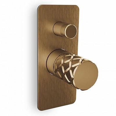 Σετ Ντουζ Εντοιχισμού Οροφής Eurorama σειρά Eletta Chester Μπρονζέ 