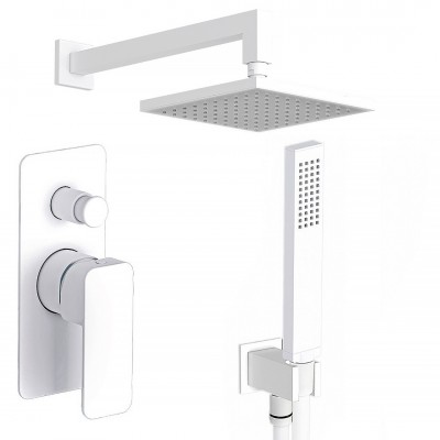 Σετ Ντουζ Εντοιχισμού Eurorama Quadra σε Λευκό Ματ