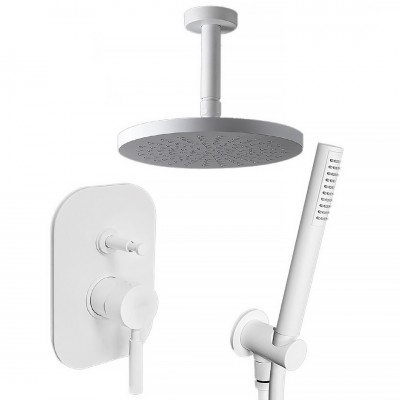 Σετ Ντουζ Εντοιχισμού Οροφής La Torre New Tech σε Λευκό Ματ