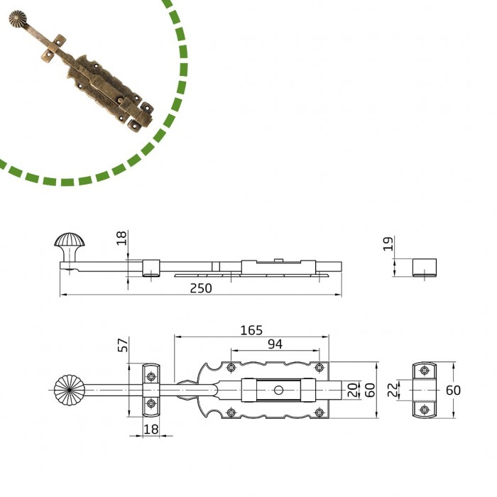 Σύρτης Διακοσμιτικός Amig  410 - 250mm ΑΝΤΙΚΕ