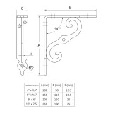 Γωνία Στήριξης Amig Mod.2 203 σε Xρώμα Μαύρο και με διάσταση 19cm x 25cm