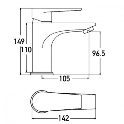 Αναμεικτική Μπαταρία Νιπτήρα Χρώμιο Tema Slim 61006 149x105mm